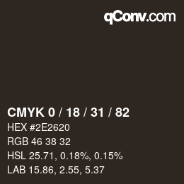 Color code: CMYK 0 / 18 / 31 / 82 | qconv.com