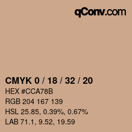 Color code: CMYK 0 / 18 / 32 / 20 | qconv.com