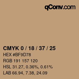 Color code: CMYK 0 / 18 / 37 / 25 | qconv.com