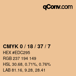 Color code: CMYK 0 / 18 / 37 / 7 | qconv.com