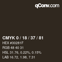 Color code: CMYK 0 / 18 / 37 / 81 | qconv.com