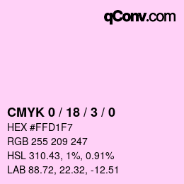 カラーコード: CMYK 0 / 18 / 3 / 0 | qconv.com