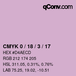 Color code: CMYK 0 / 18 / 3 / 17 | qconv.com