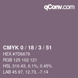 Color code: CMYK 0 / 18 / 3 / 51 | qconv.com