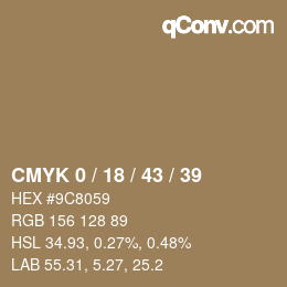 カラーコード: CMYK 0 / 18 / 43 / 39 | qconv.com