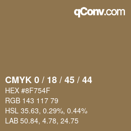 Código de color: CMYK 0 / 18 / 45 / 44 | qconv.com