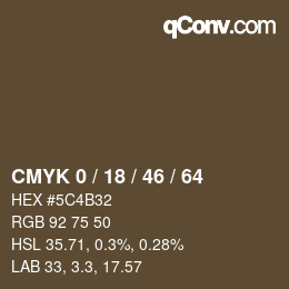 颜色代码: CMYK 0 / 18 / 46 / 64 | qconv.com