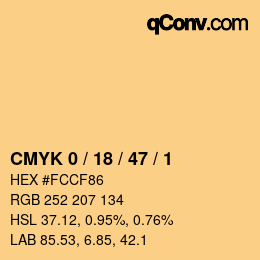 Código de color: CMYK 0 / 18 / 47 / 1 | qconv.com