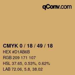 颜色代码: CMYK 0 / 18 / 49 / 18 | qconv.com