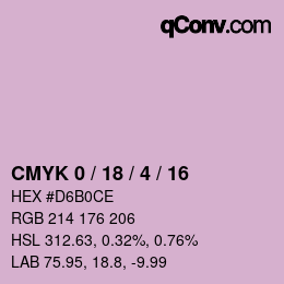 カラーコード: CMYK 0 / 18 / 4 / 16 | qconv.com