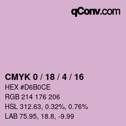 カラーコード: CMYK 0 / 18 / 4 / 16 | qconv.com