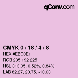 カラーコード: CMYK 0 / 18 / 4 / 8 | qconv.com