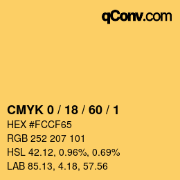 Color code: CMYK 0 / 18 / 60 / 1 | qconv.com