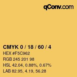 カラーコード: CMYK 0 / 18 / 60 / 4 | qconv.com