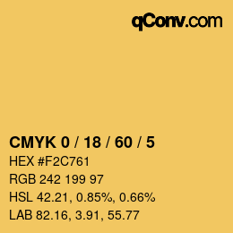 颜色代码: CMYK 0 / 18 / 60 / 5 | qconv.com
