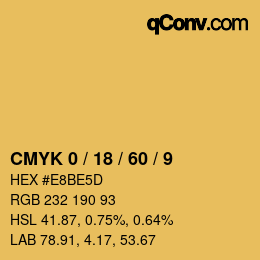 カラーコード: CMYK 0 / 18 / 60 / 9 | qconv.com