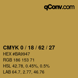 颜色代码: CMYK 0 / 18 / 62 / 27 | qconv.com