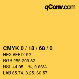 Color code: CMYK 0 / 18 / 68 / 0 | qconv.com