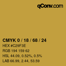 Color code: CMYK 0 / 18 / 68 / 24 | qconv.com