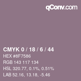 Código de color: CMYK 0 / 18 / 6 / 44 | qconv.com