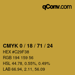 Color code: CMYK 0 / 18 / 71 / 24 | qconv.com