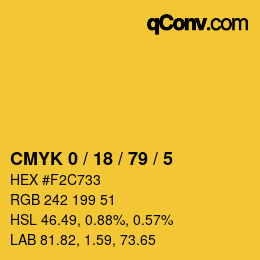 Color code: CMYK 0 / 18 / 79 / 5 | qconv.com