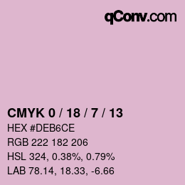 Color code: CMYK 0 / 18 / 7 / 13 | qconv.com