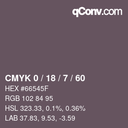 カラーコード: CMYK 0 / 18 / 7 / 60 | qconv.com