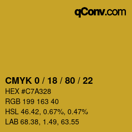 颜色代码: CMYK 0 / 18 / 80 / 22 | qconv.com
