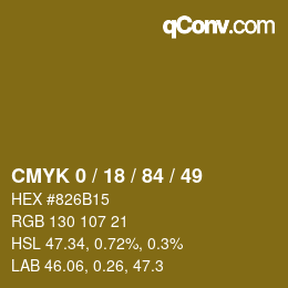 Color code: CMYK 0 / 18 / 84 / 49 | qconv.com