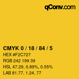 Color code: CMYK 0 / 18 / 84 / 5 | qconv.com