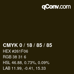 Color code: CMYK 0 / 18 / 85 / 85 | qconv.com
