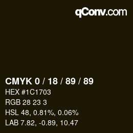 颜色代码: CMYK 0 / 18 / 89 / 89 | qconv.com