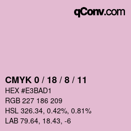 カラーコード: CMYK 0 / 18 / 8 / 11 | qconv.com