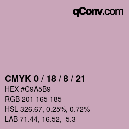 Color code: CMYK 0 / 18 / 8 / 21 | qconv.com