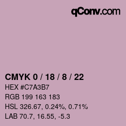 颜色代码: CMYK 0 / 18 / 8 / 22 | qconv.com