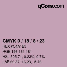 Color code: CMYK 0 / 18 / 8 / 23 | qconv.com