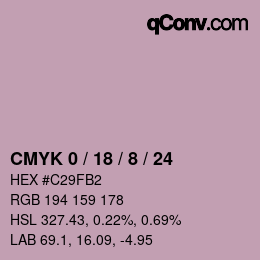 Color code: CMYK 0 / 18 / 8 / 24 | qconv.com