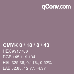 Color code: CMYK 0 / 18 / 8 / 43 | qconv.com