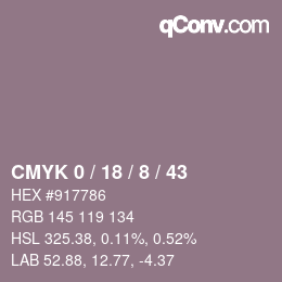 颜色代码: CMYK 0 / 18 / 8 / 43 | qconv.com