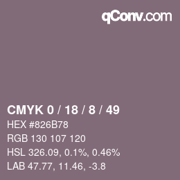 Color code: CMYK 0 / 18 / 8 / 49 | qconv.com