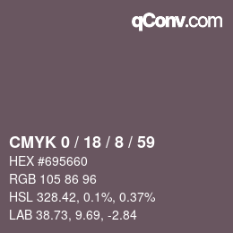 カラーコード: CMYK 0 / 18 / 8 / 59 | qconv.com