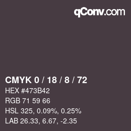 カラーコード: CMYK 0 / 18 / 8 / 72 | qconv.com