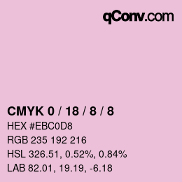 Farbcode: CMYK 0 / 18 / 8 / 8 | qconv.com