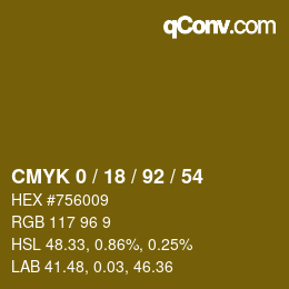 Color code: CMYK 0 / 18 / 92 / 54 | qconv.com