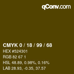 カラーコード: CMYK 0 / 18 / 99 / 68 | qconv.com