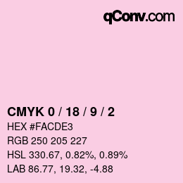 Color code: CMYK 0 / 18 / 9 / 2 | qconv.com