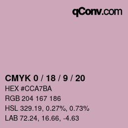Color code: CMYK 0 / 18 / 9 / 20 | qconv.com