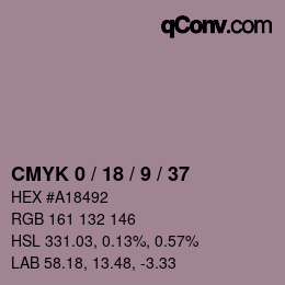 Color code: CMYK 0 / 18 / 9 / 37 | qconv.com