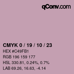 Color code: CMYK 0 / 19 / 10 / 23 | qconv.com